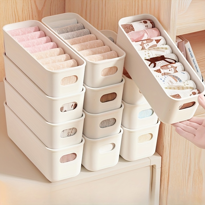 Home Office Furniture Sets - 4 adet Beyaz Plastik Saklama Kutuları