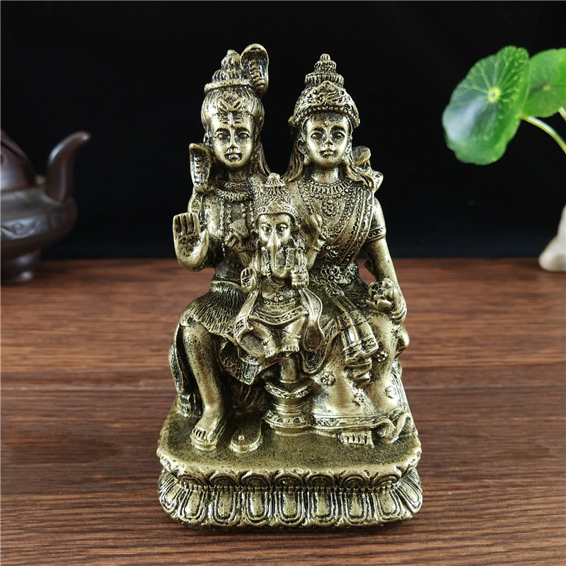 Home Office Feng Shui - Bronz Renkli Shiva Heykeli Hindu Ganesha