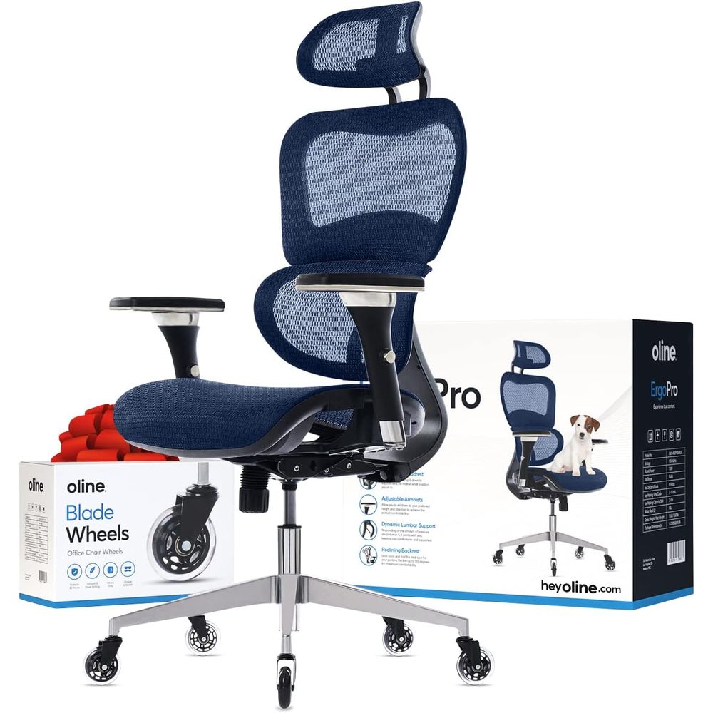 Ergonomic Office Chair - Ayarlanabilir Kolçaklı, 3D Bel Destekli, Bıçak