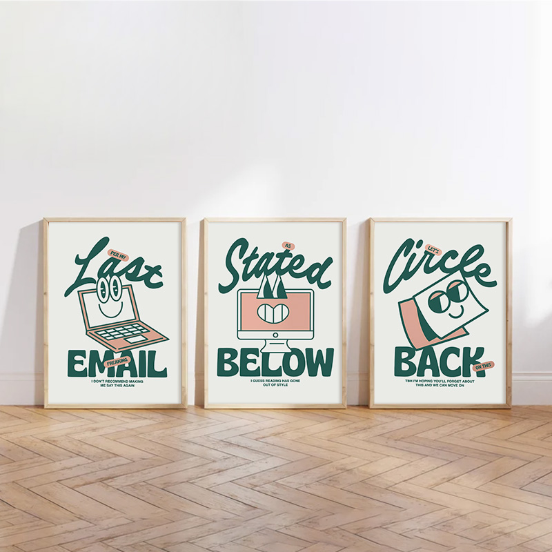 Komik Yeşil Ofis sanat posterl - Home Office Email incelemesi ve fiyatı