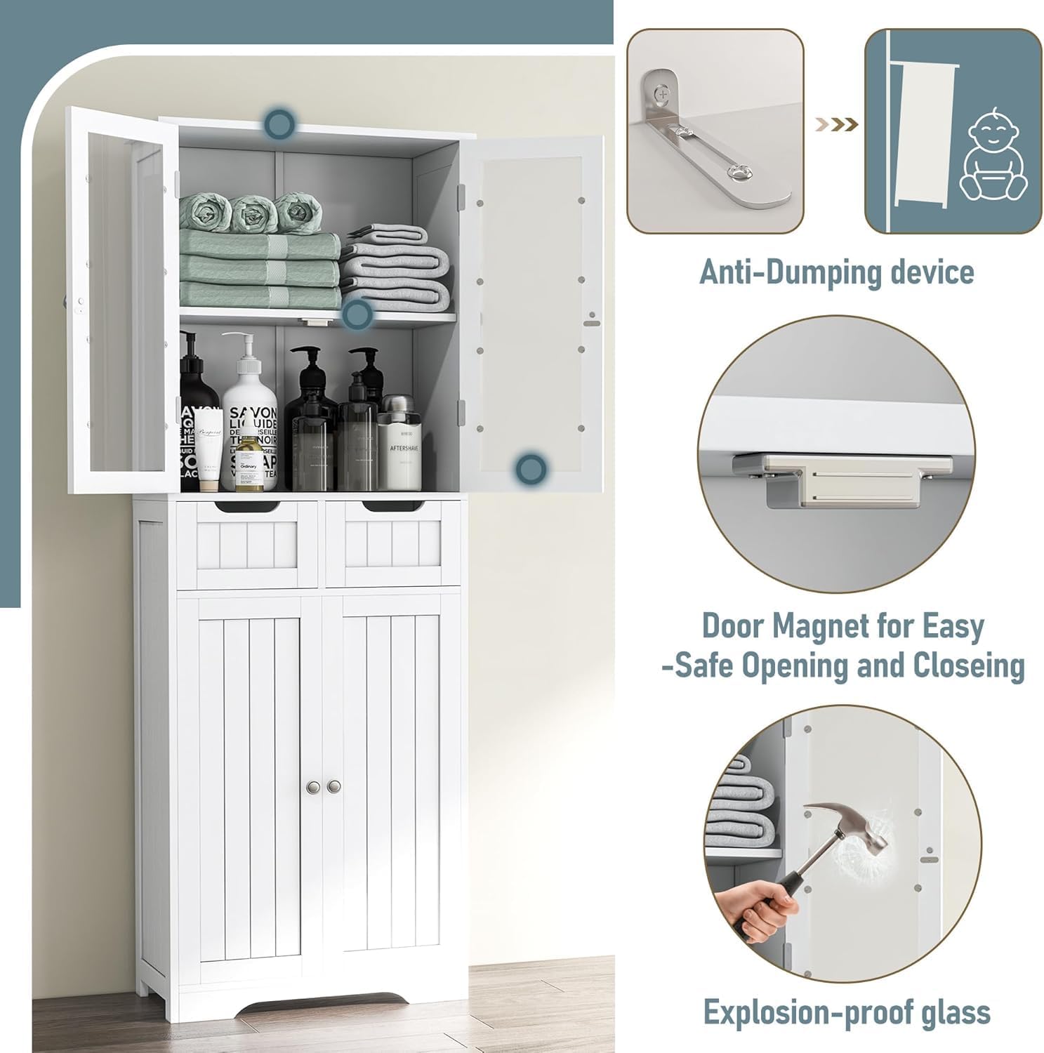 Uzun Boylu Banyo Dolabı Cam Ka - Home Office Furniture Sets incelemesi ve fiyatı